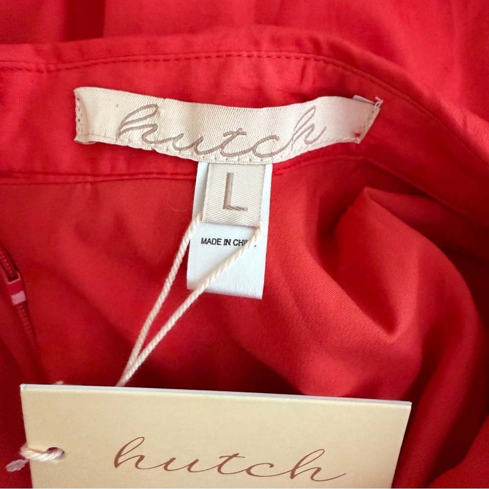 NEW Anthropologie Hutch Vivian Poplin Sleeveless Shirtdress In Poppy Red - Picture 9 of 11
